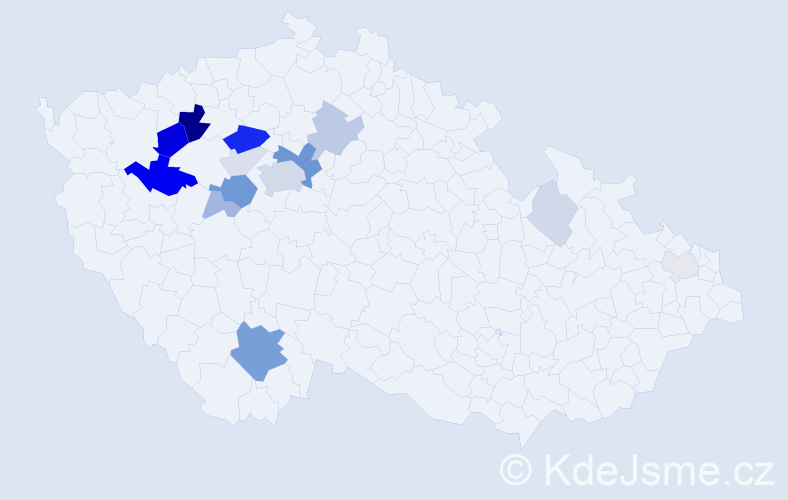 Příjmení: 'Kináč', počet výskytů 51 v celé ČR