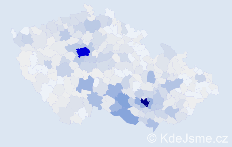 Příjmení: 'Křivánková', počet výskytů 2158 v celé ČR
