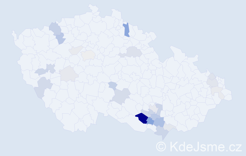 Příjmení: 'Tropp', počet výskytů 67 v celé ČR