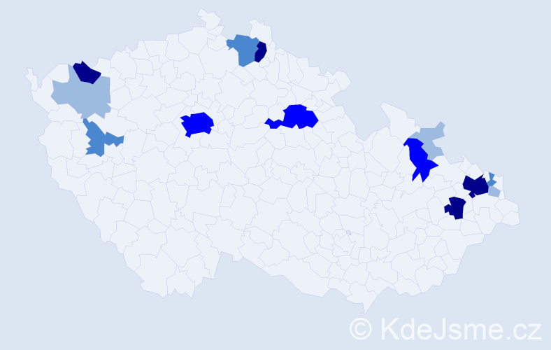 Příjmení: 'Balický', počet výskytů 35 v celé ČR