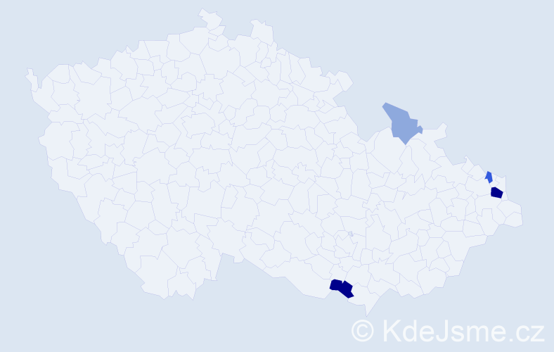 Příjmení: 'Koneš', počet výskytů 14 v celé ČR