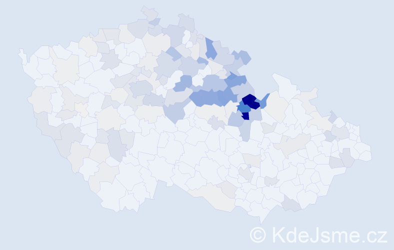 Příjmení: 'Vencl', počet výskytů 609 v celé ČR