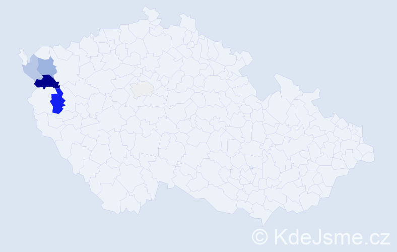 Příjmení: 'Hofmistrová', počet výskytů 10 v celé ČR