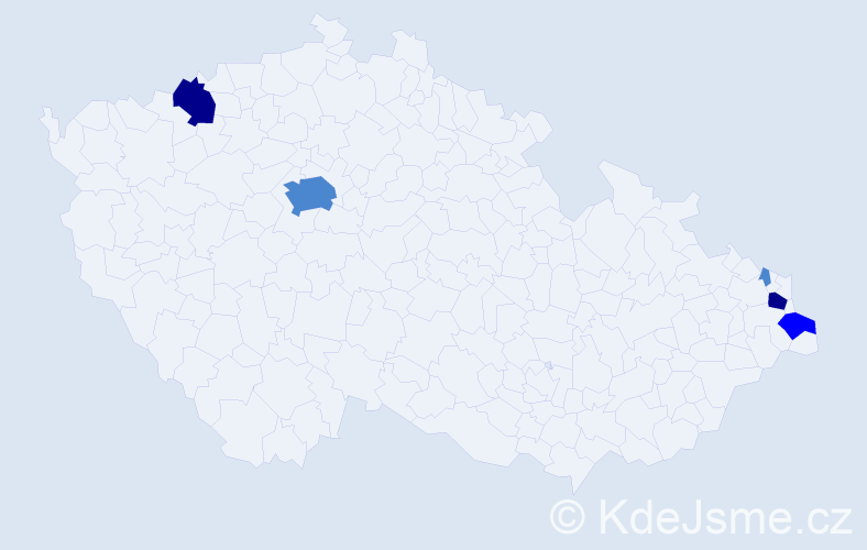 Příjmení: 'Bernárová', počet výskytů 10 v celé ČR