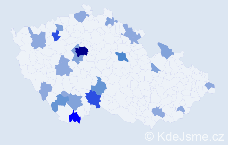 Příjmení: 'Sivok', počet výskytů 58 v celé ČR