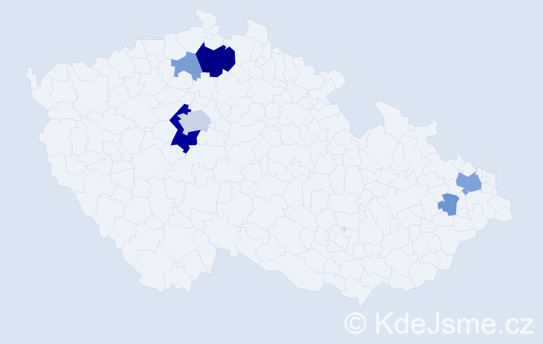 Příjmení: 'Trubl', počet výskytů 17 v celé ČR