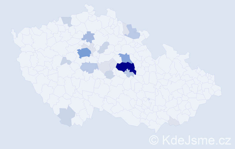 Příjmení: 'Kápička', počet výskytů 69 v celé ČR
