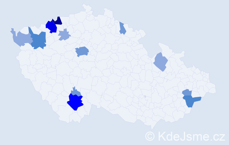 Příjmení: 'Kerekanič', počet výskytů 34 v celé ČR