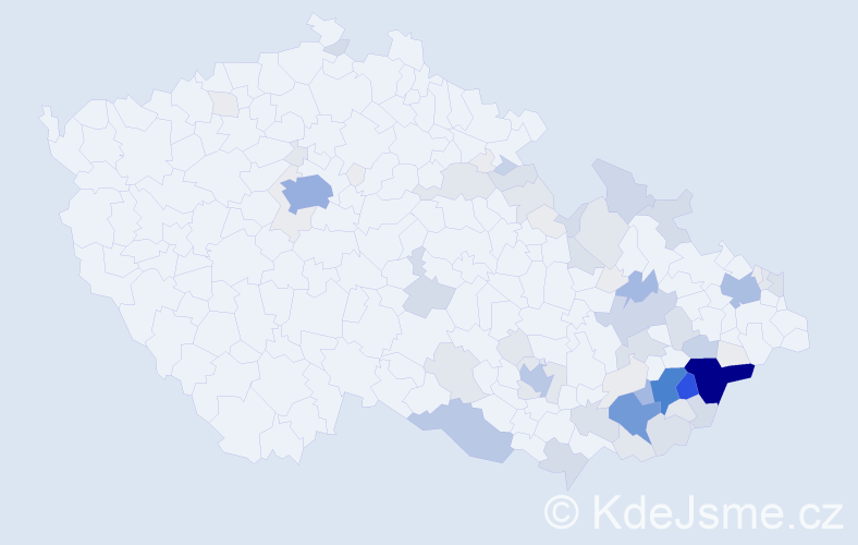 Příjmení: 'Gerža', počet výskytů 333 v celé ČR