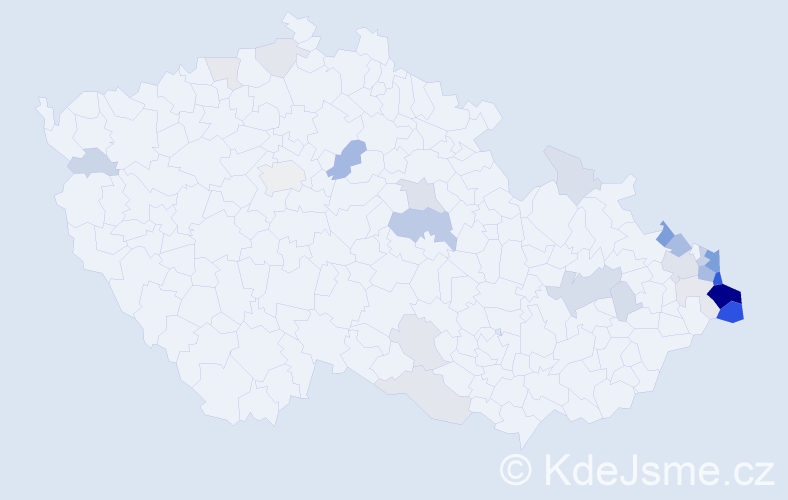 Příjmení: 'Janik', počet výskytů 94 v celé ČR