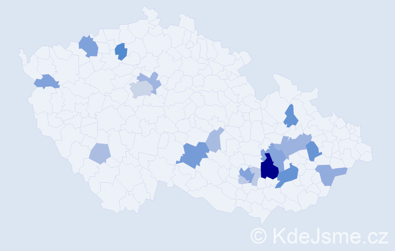 Příjmení: 'Meitnerová', počet výskytů 55 v celé ČR