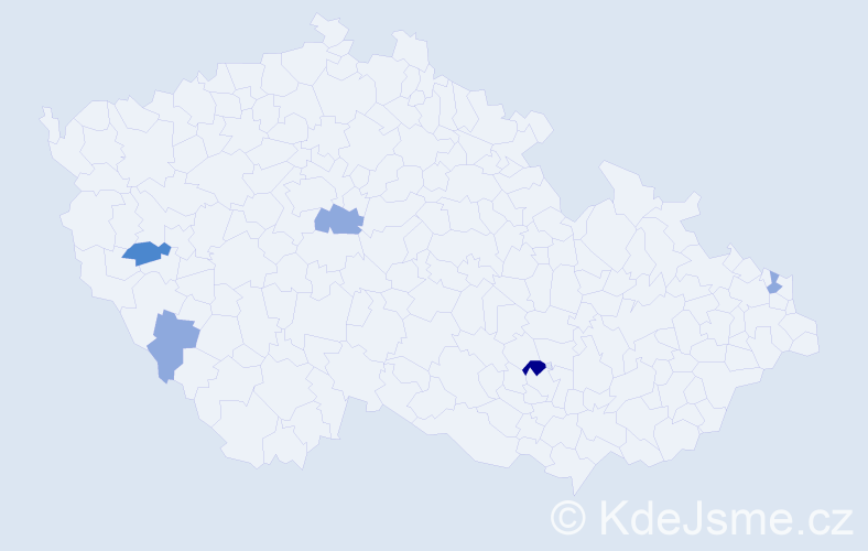 Příjmení: 'Vašeková', počet výskytů 10 v celé ČR
