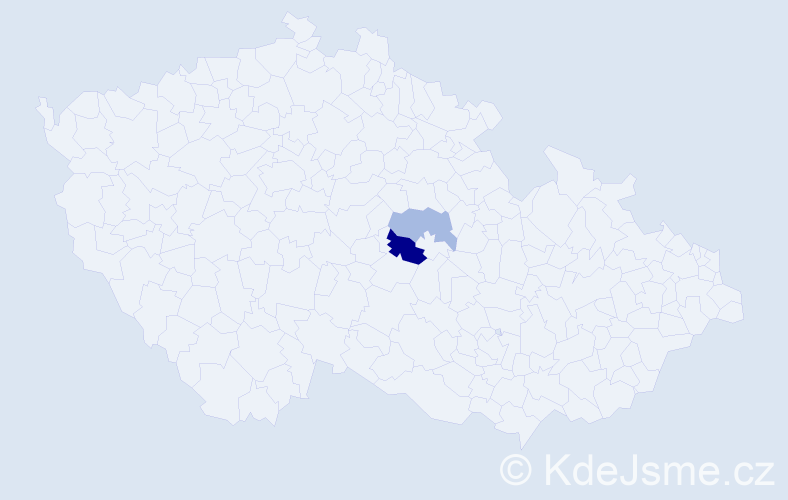 Příjmení: 'Ugrinová', počet výskytů 6 v celé ČR