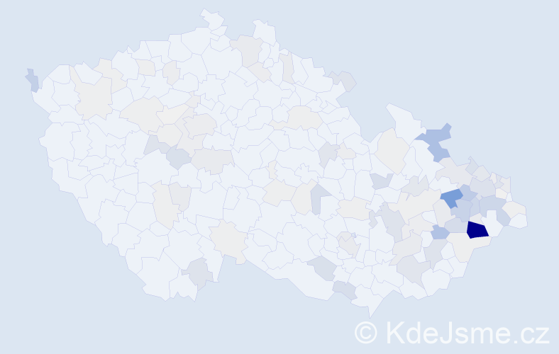 Příjmení: 'Vojkůvka', počet výskytů 384 v celé ČR