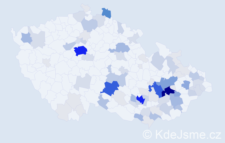 Příjmení: 'Pešáková', počet výskytů 332 v celé ČR