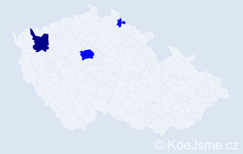 Příjmení: 'Pachá', počet výskytů 4 v celé ČR