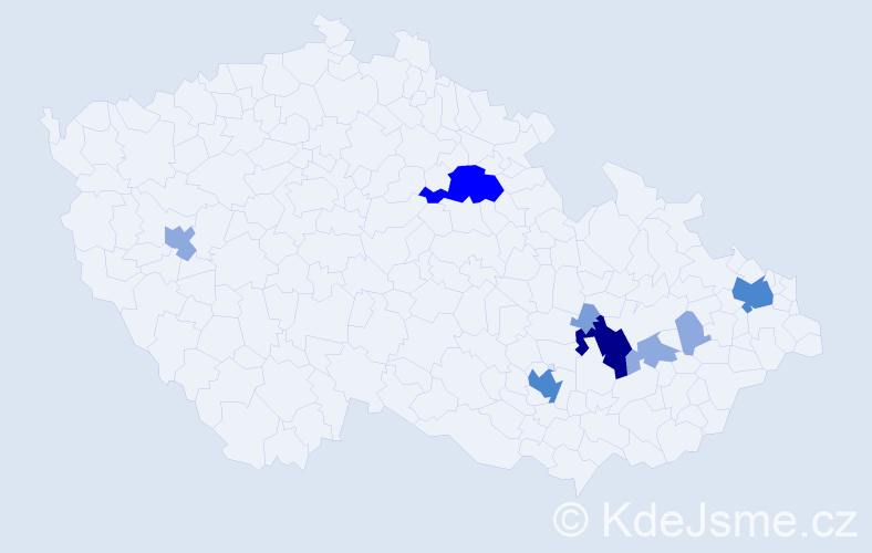 Příjmení: 'Čépe', počet výskytů 23 v celé ČR