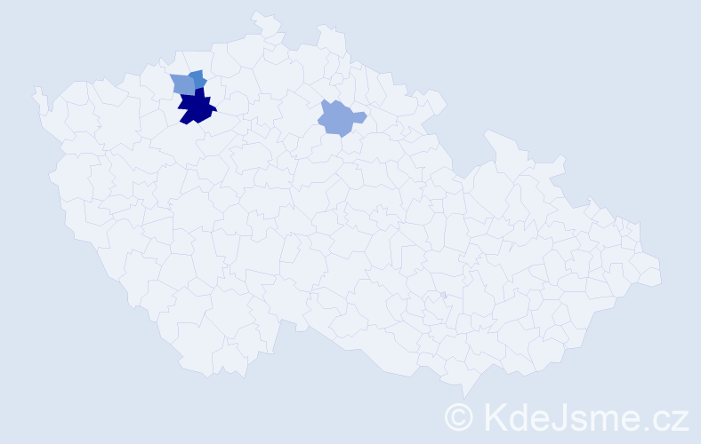 Příjmení: 'Hajm', počet výskytů 13 v celé ČR
