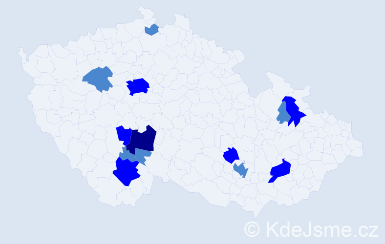 Příjmení: 'Permedlová', počet výskytů 21 v celé ČR