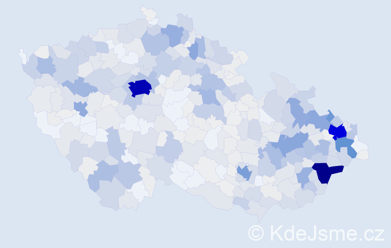 Příjmení: 'Václavík', počet výskytů 2329 v celé ČR