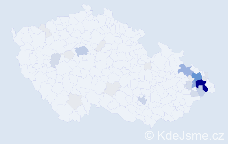 Příjmení: 'Nevlud', počet výskytů 125 v celé ČR
