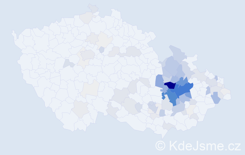 Příjmení: 'Přidalová', počet výskytů 406 v celé ČR