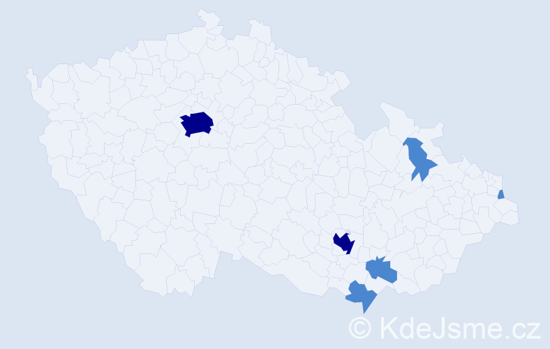 Příjmení: 'Krupár', počet výskytů 10 v celé ČR