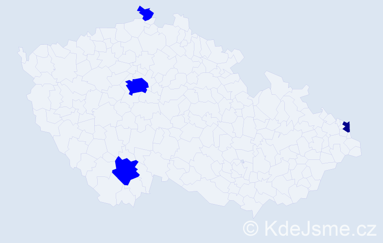 Příjmení: 'Bandor', počet výskytů 5 v celé ČR