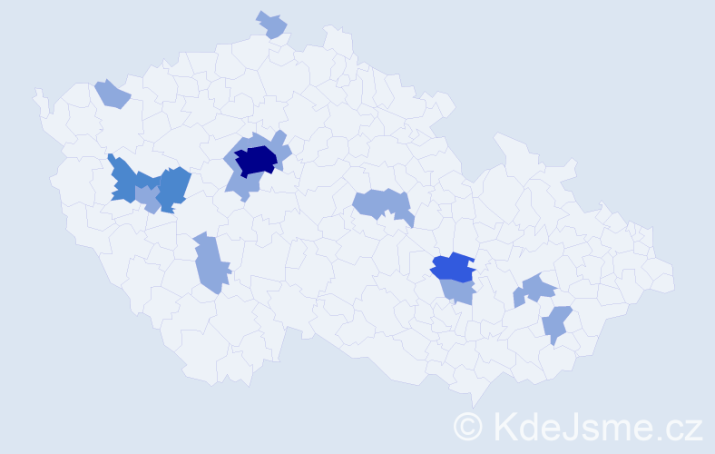 Příjmení: 'Betinec', počet výskytů 22 v celé ČR