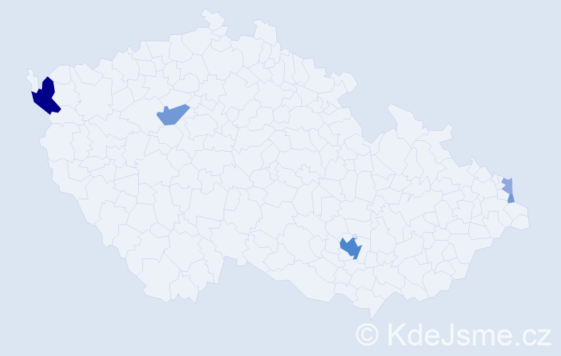 Příjmení: 'Kaziková', počet výskytů 14 v celé ČR