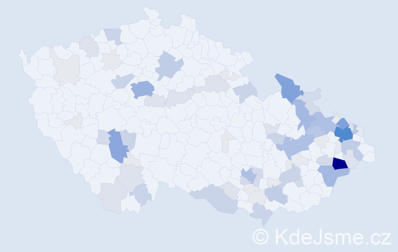 Příjmení: 'Barabáš', počet výskytů 274 v celé ČR