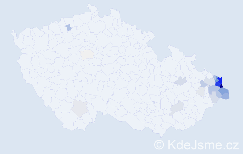 Příjmení: 'Kubiena', počet výskytů 152 v celé ČR