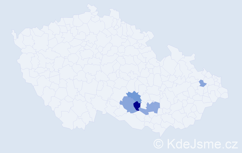 Příjmení: 'Bábuňková', počet výskytů 19 v celé ČR
