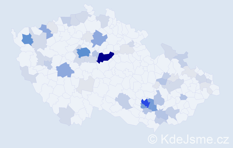 Příjmení: 'Čáslava', počet výskytů 200 v celé ČR