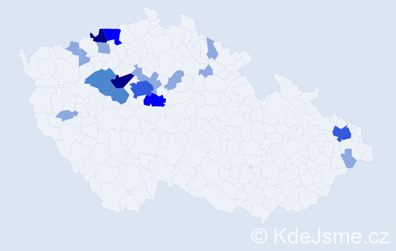 Příjmení: 'Cingr', počet výskytů 37 v celé ČR