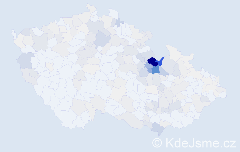 Příjmení: 'Doleček', počet výskytů 792 v celé ČR