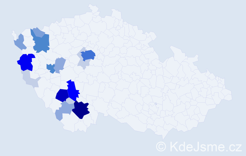 Příjmení: 'Lafatová', počet výskytů 67 v celé ČR