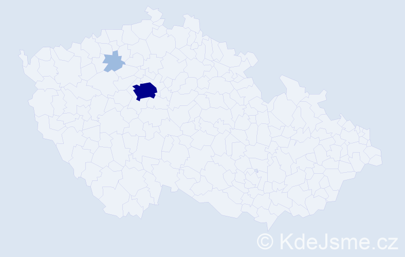 Příjmení: 'Medda', počet výskytů 5 v celé ČR