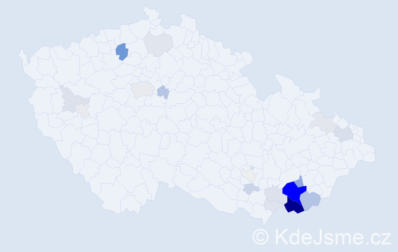 Příjmení: 'Kunovjánek', počet výskytů 72 v celé ČR