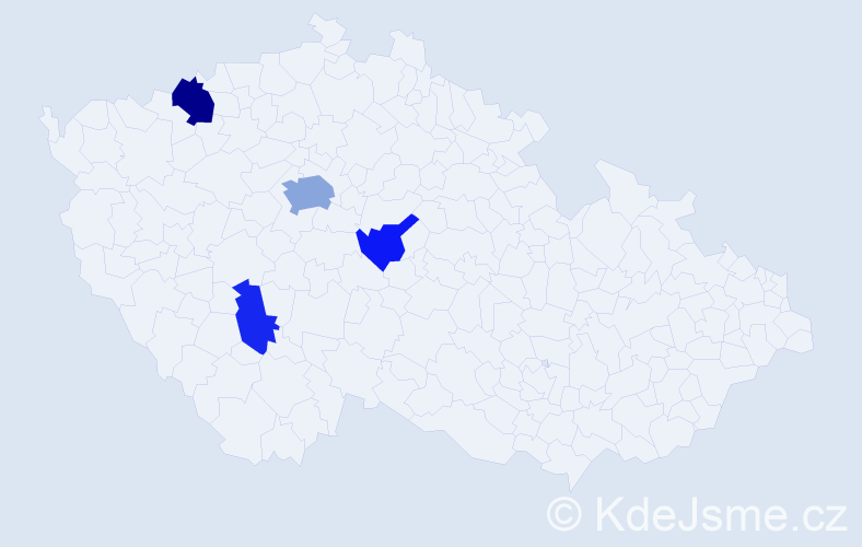 Příjmení: 'Bilinec', počet výskytů 8 v celé ČR