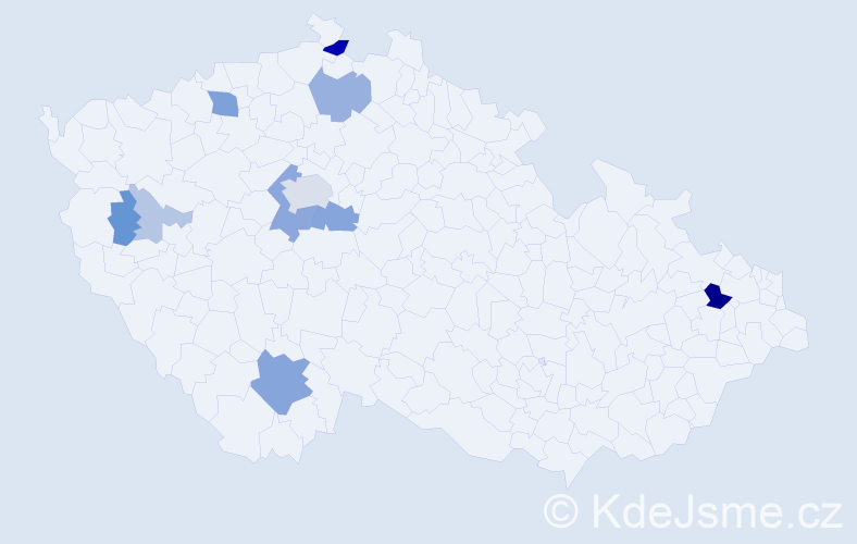 Příjmení: 'Vejrostek', počet výskytů 28 v celé ČR