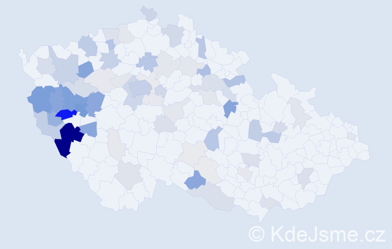 Příjmení: 'Kantová', počet výskytů 278 v celé ČR