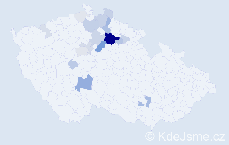 Příjmení: 'Heršálek', počet výskytů 69 v celé ČR
