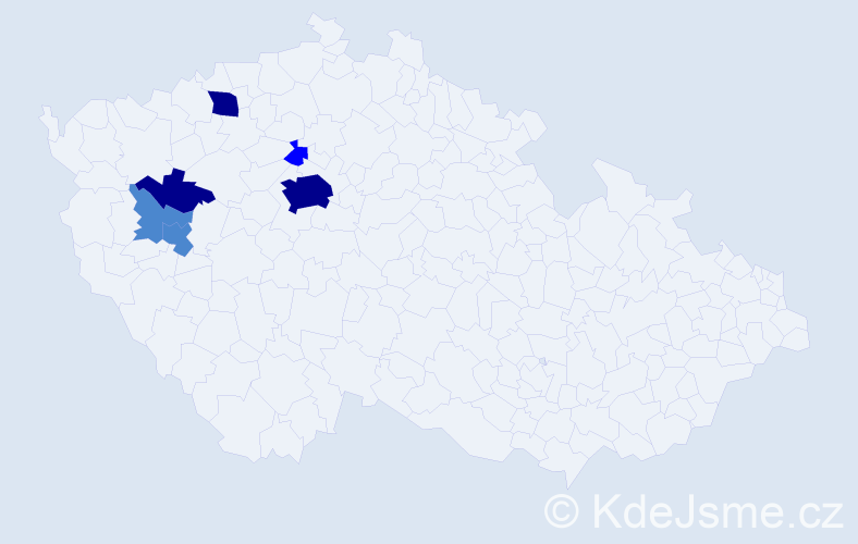 Příjmení: 'Habl', počet výskytů 13 v celé ČR