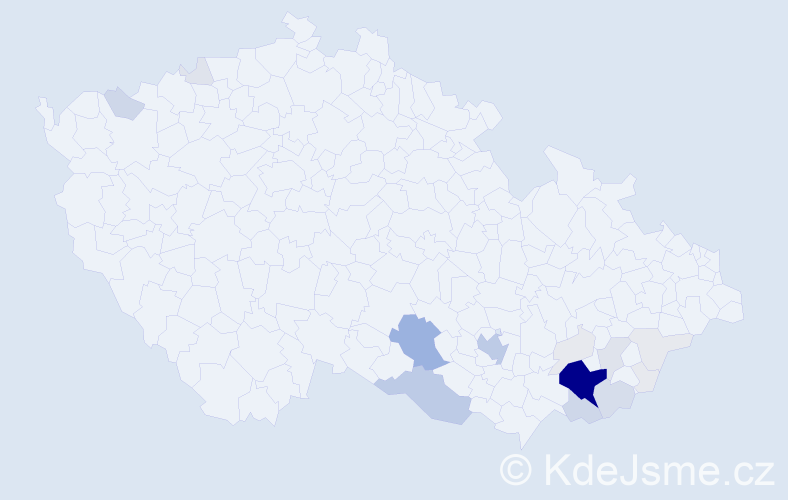 Příjmení: 'Hlůšek', počet výskytů 98 v celé ČR