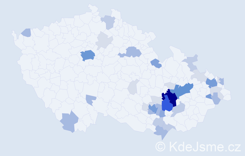 Příjmení: 'Drnovská', počet výskytů 117 v celé ČR