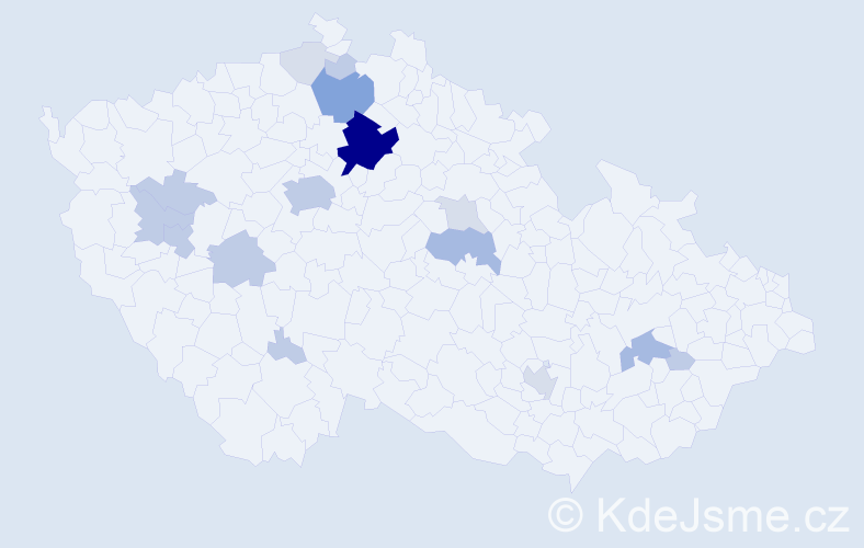 Příjmení: 'Hašl', počet výskytů 50 v celé ČR