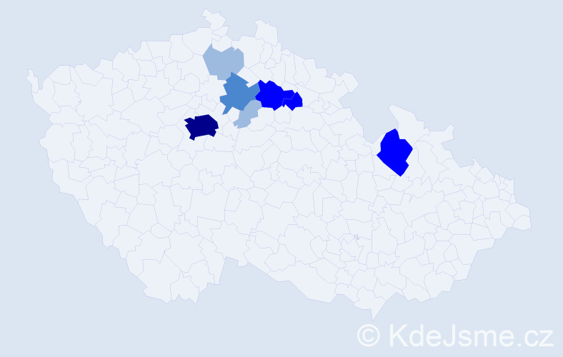 Příjmení: 'Vokrouhlecká', počet výskytů 17 v celé ČR