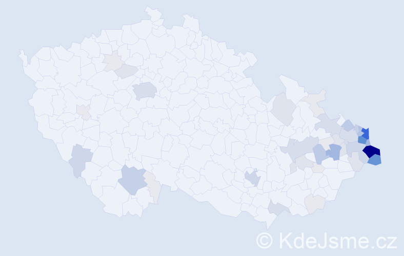 Příjmení: 'Czyž', počet výskytů 230 v celé ČR