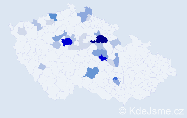 Příjmení: 'Homoláč', počet výskytů 116 v celé ČR